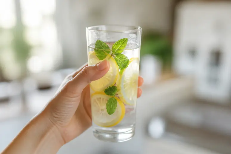 Verre d'eau citronnée, un remède de grand-mère pour maigrir du ventre et bien-être.