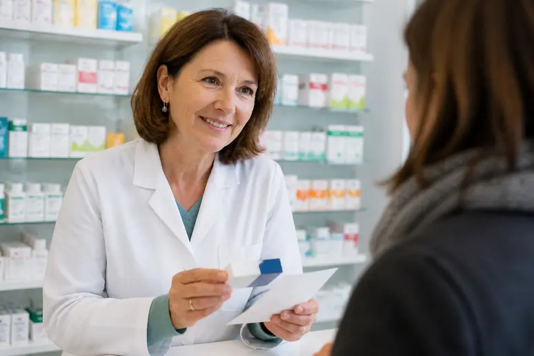 Pharmacienne française expliquant la boîte de Seresta 10 mg, abordant le sujet du seresta et perte de poids.