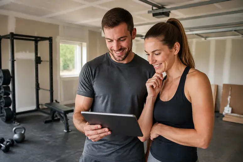 Couple français étudiant le budget et les délais pour aménager leur sports cabin.